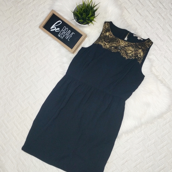 LOFT Dresses & Skirts - {Ann Taylor LOFT} Black and Gold Dress